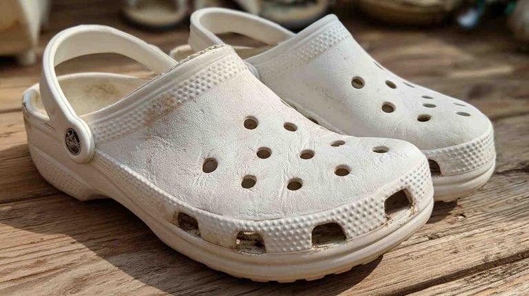 How to remove tough stain off white crocs?
