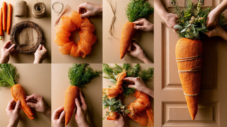 Learn how to make the carrot wreath here