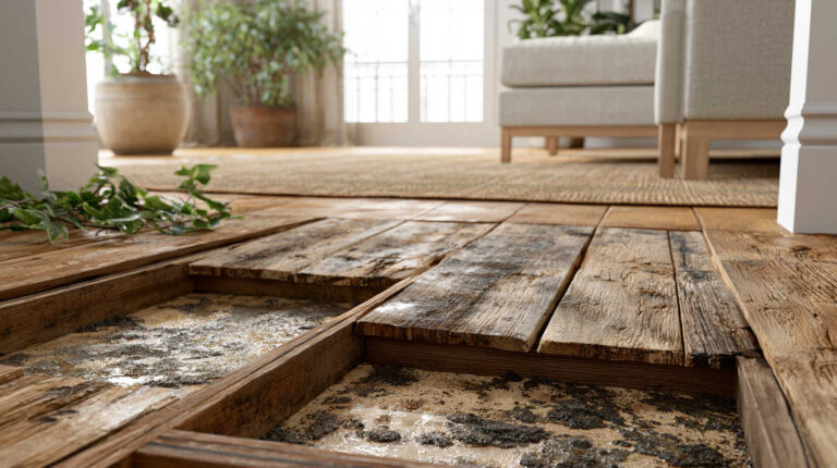 How to know if mold is under floor without destroying floor?