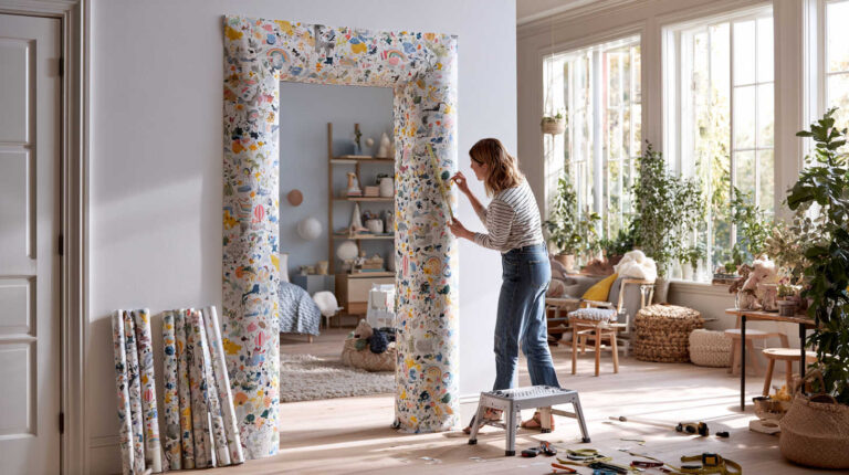 Wallpaper Around Doorway Ideas